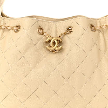 Chanel Caviar Quilted Small Chanel 25 Handbag Light Beige 8 of 10