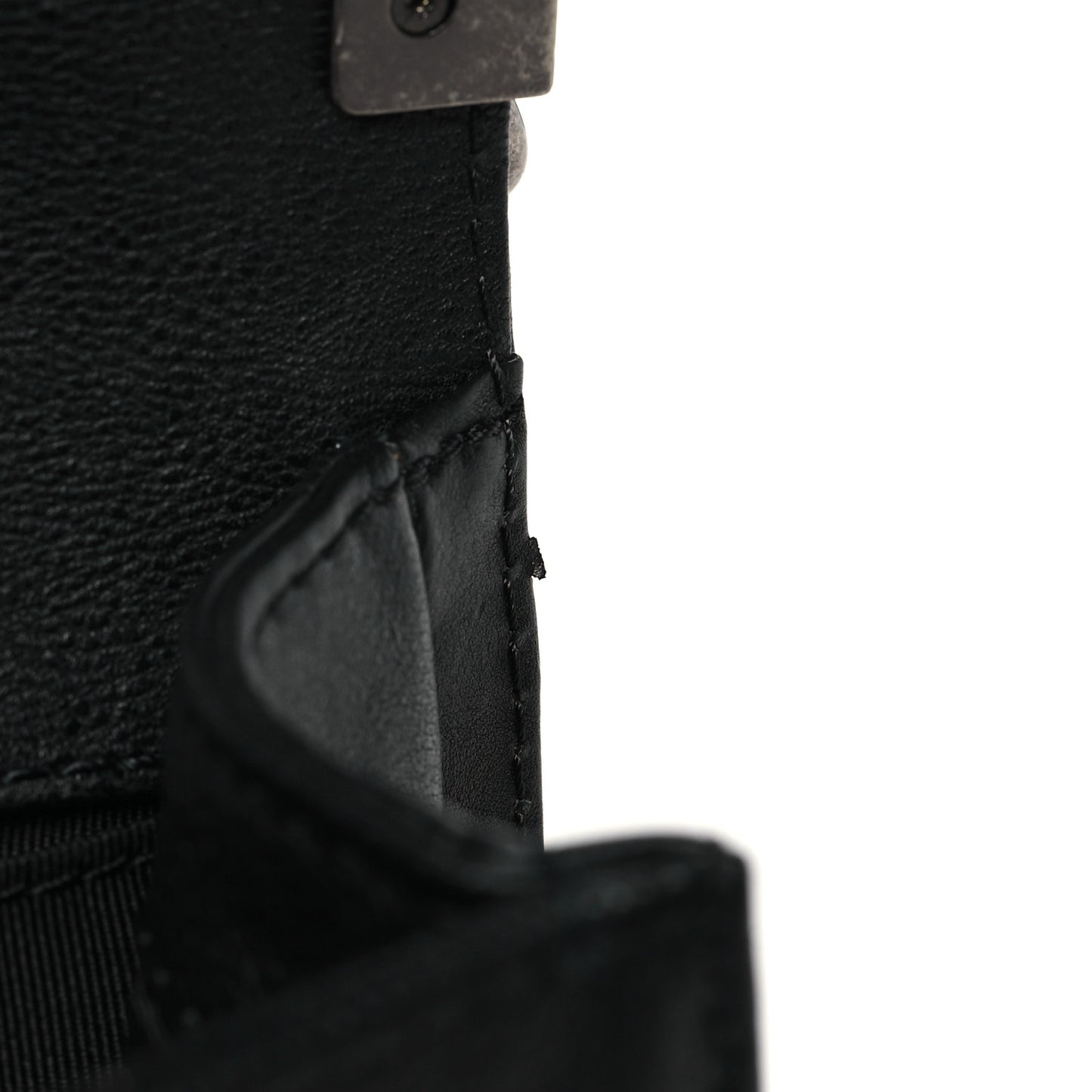 Calfskin Quilted Small Boy Top Handle Flap Black