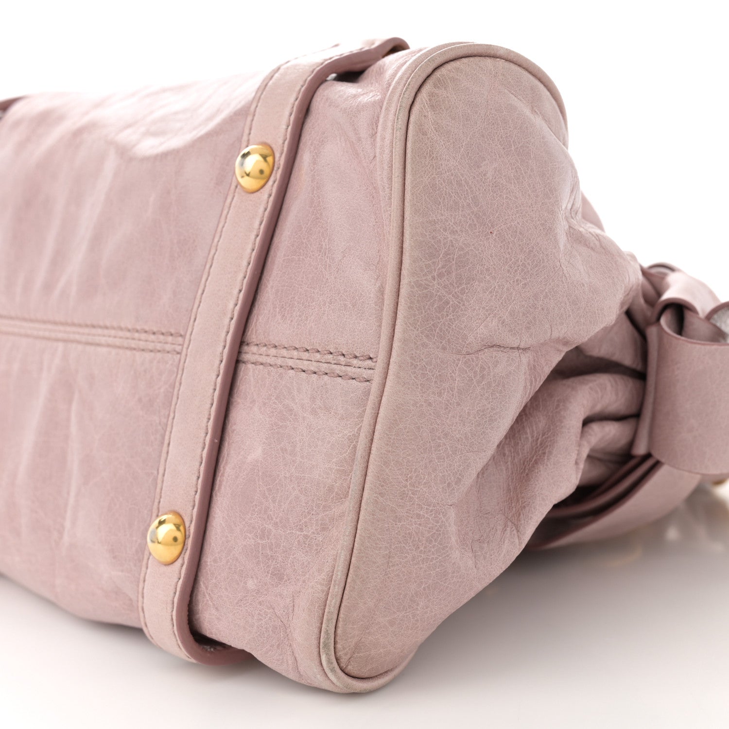 Miu Miu Vitello Lux Mini Bow Bag Cipria 9 of 15