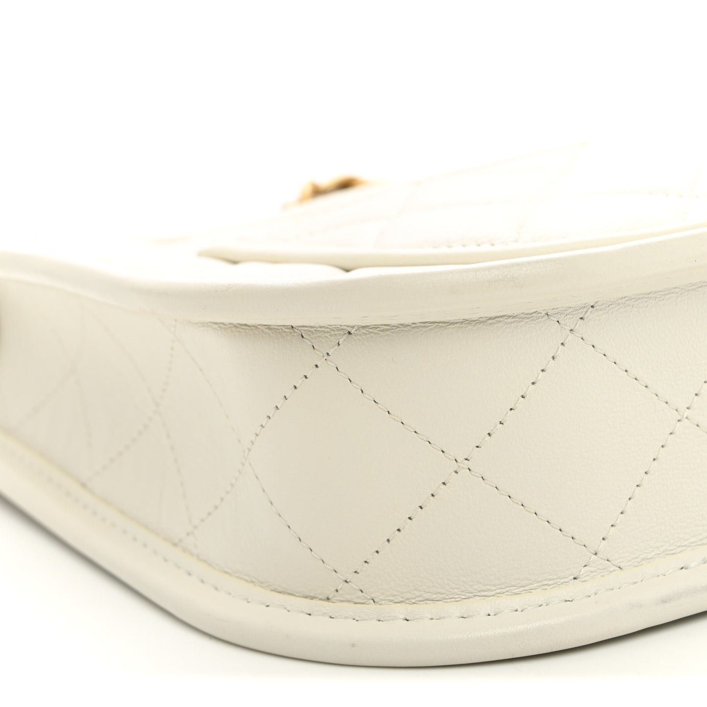 Calfskin Quilted CC Hobo Handbag White
