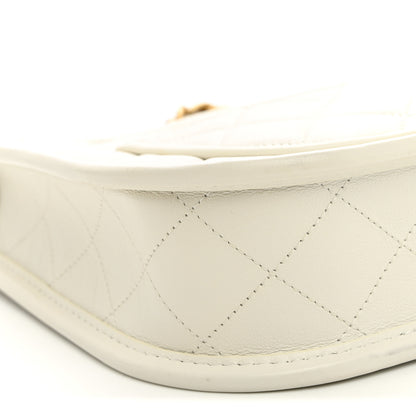 Chanel Calfskin Quilted CC Hobo Handbag White 9 of 10