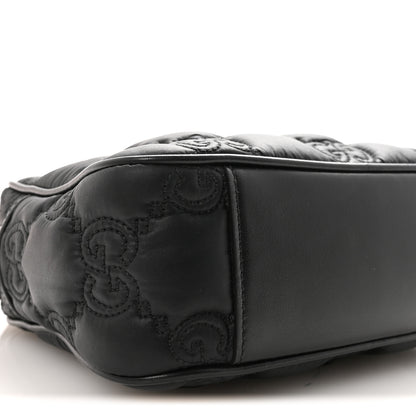 Gucci Nylon Calfskin Enamel GG Matelasse Shoulder Bag Black 8 of 9
