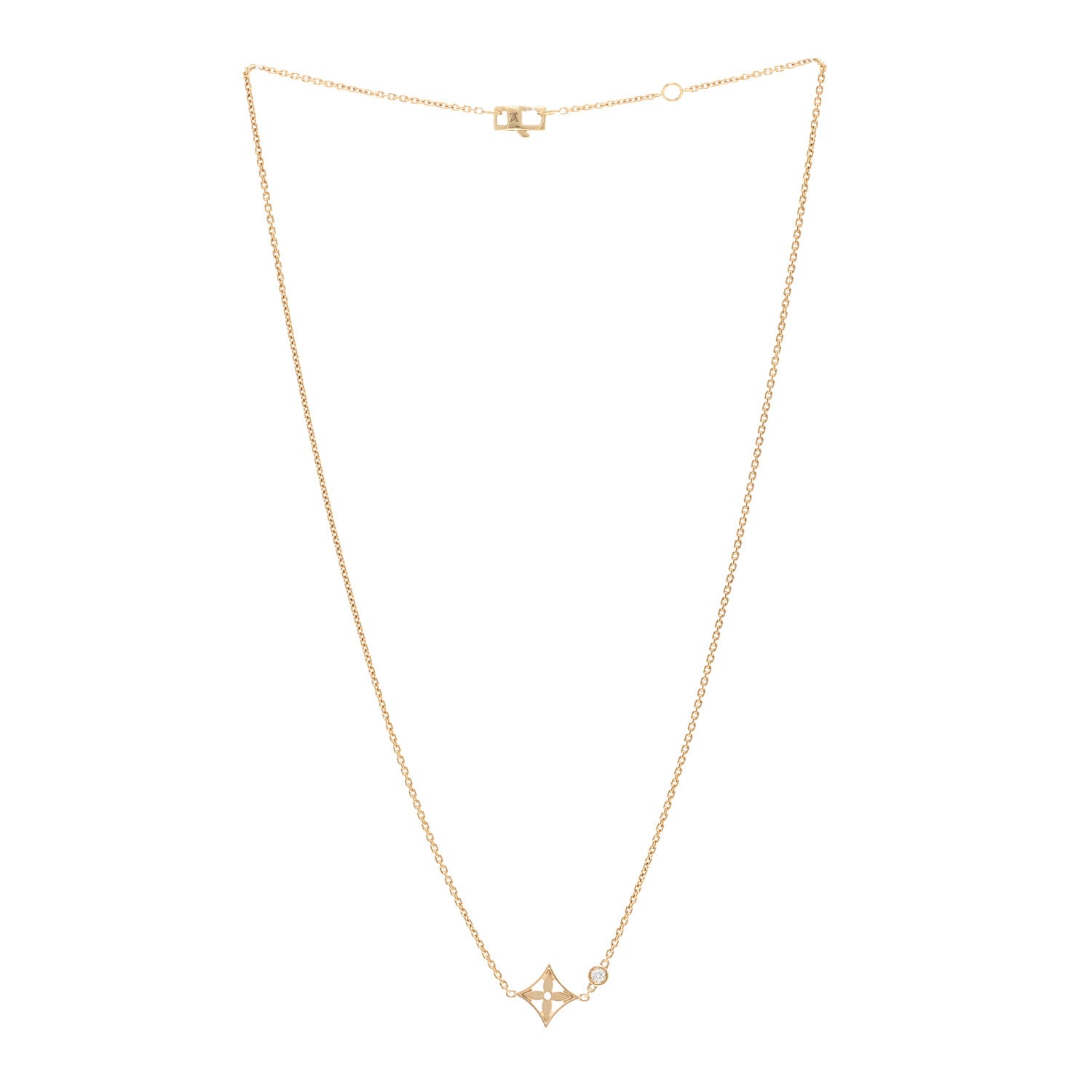 Louis Vuitton 18K Yellow Gold Diamond Idylle Blossom Pendant Necklace 3 of 5