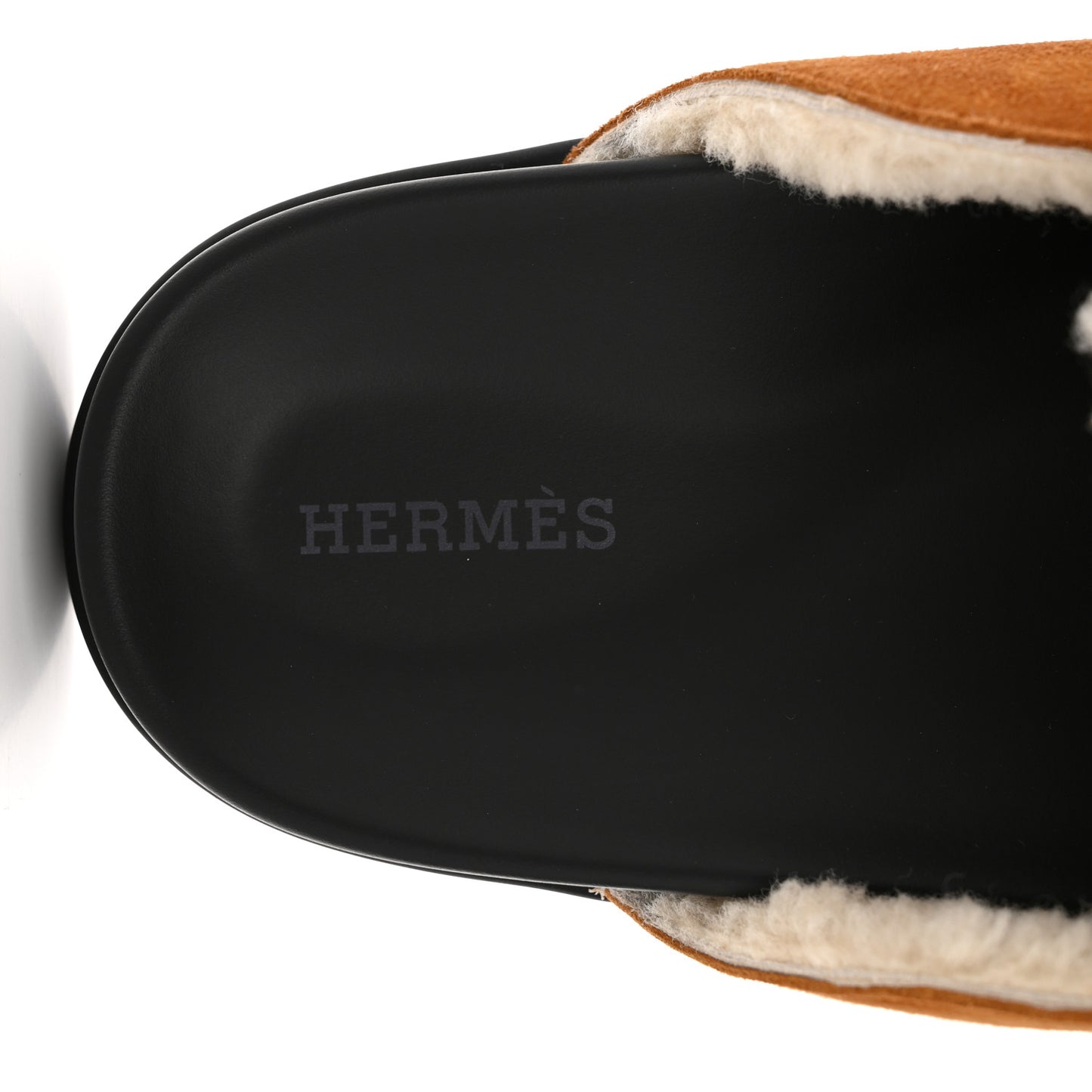 Suede Goatskin Shearling Go Mules 38 Beige Kraft Ecru