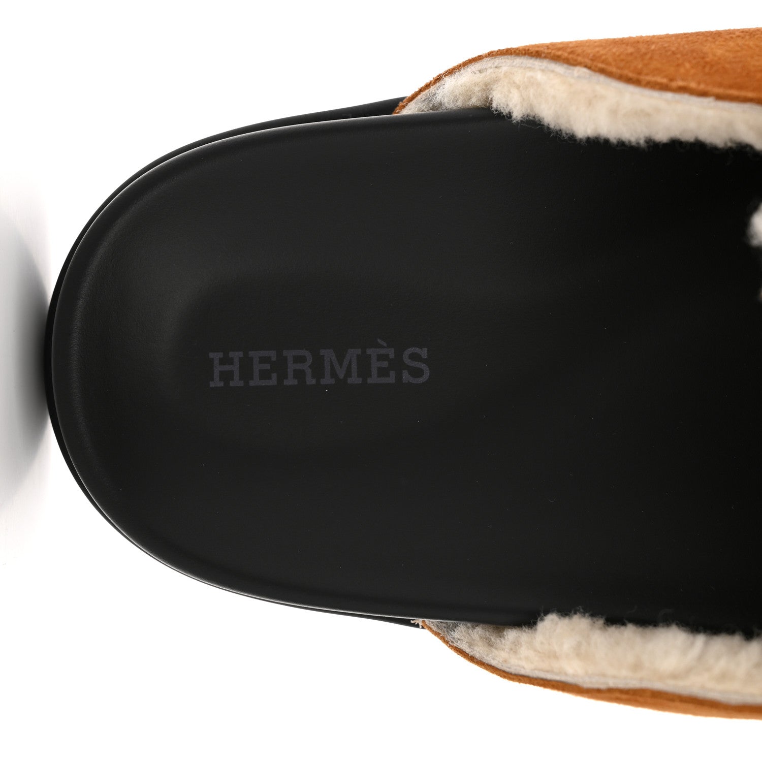 Hermes Suede Goatskin Shearling Go Mules 38 Beige Kraft Ecru 8 of 10