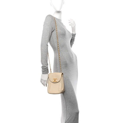 Chanel Caviar Vertical Chain Crossbody Ivory 2 of 13