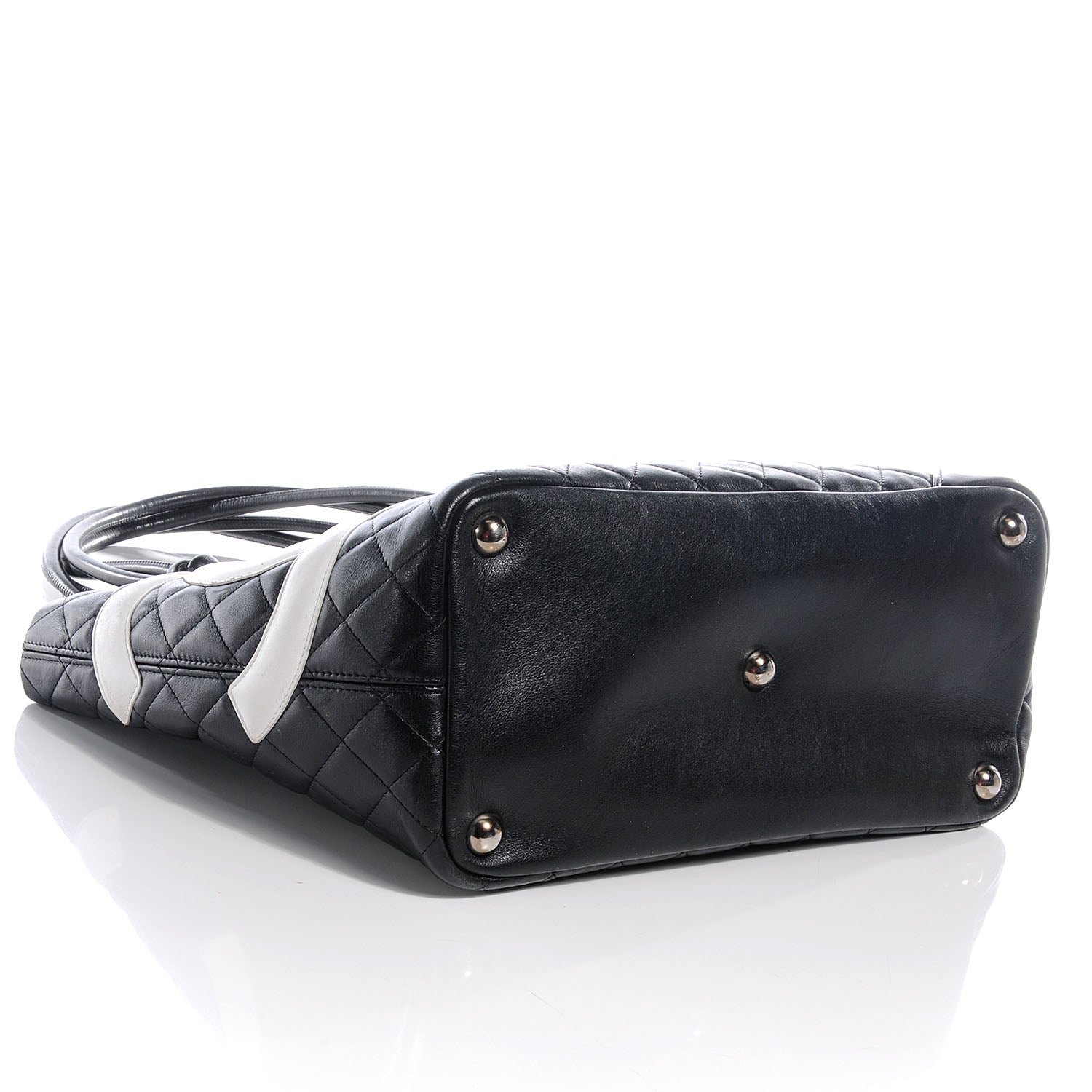 Chanel Calfskin Quilted Large Cambon Tote Black White 4 of 9