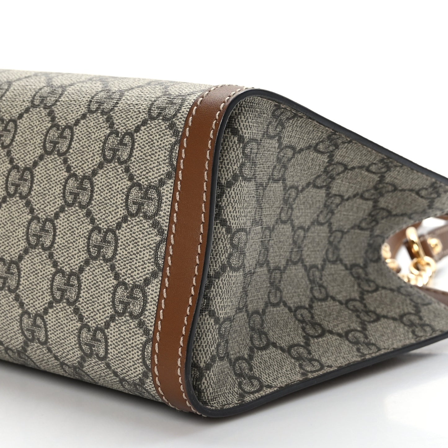GG Supreme Monogram Calfskin Small Padlock Tote Beige Ebony Tuscany