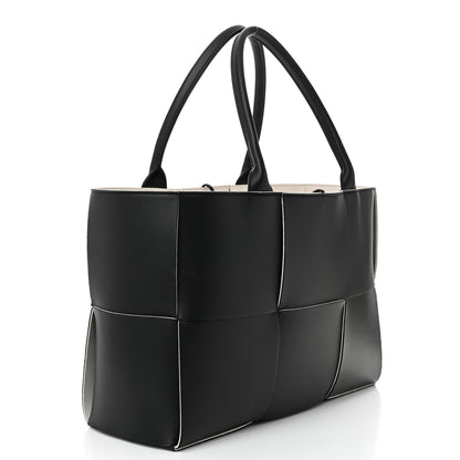 Bottega Veneta Nappa Maxi Intrecciato Medium Arco Tote Black White 4 of 11