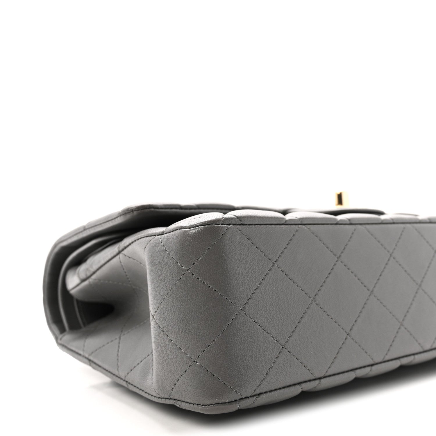 Chanel Lambskin Quilted Medium Double Flap Grey 9 of 10