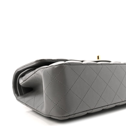 Chanel Lambskin Quilted Medium Double Flap Grey 9 of 10