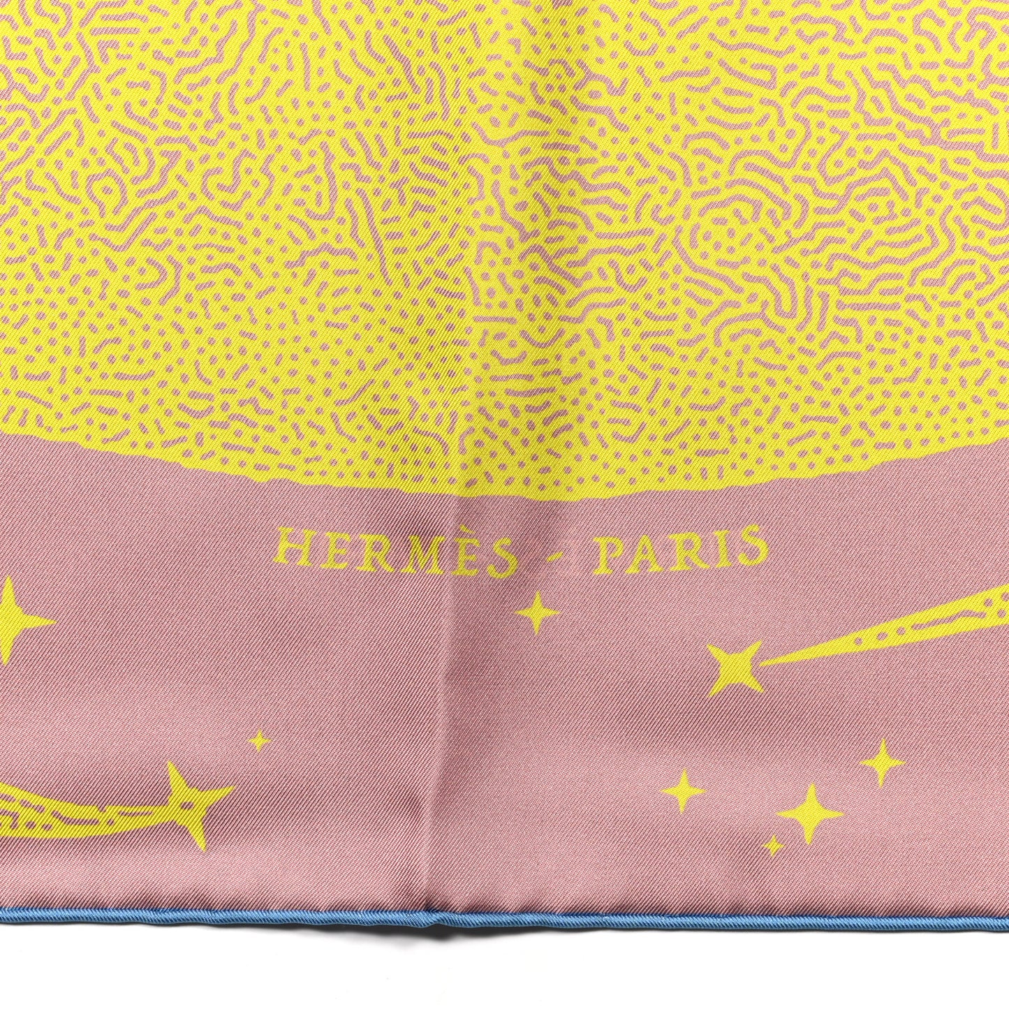 Silk Double Face Clair De Lune Scarf 90 Vieux Rose Jaune