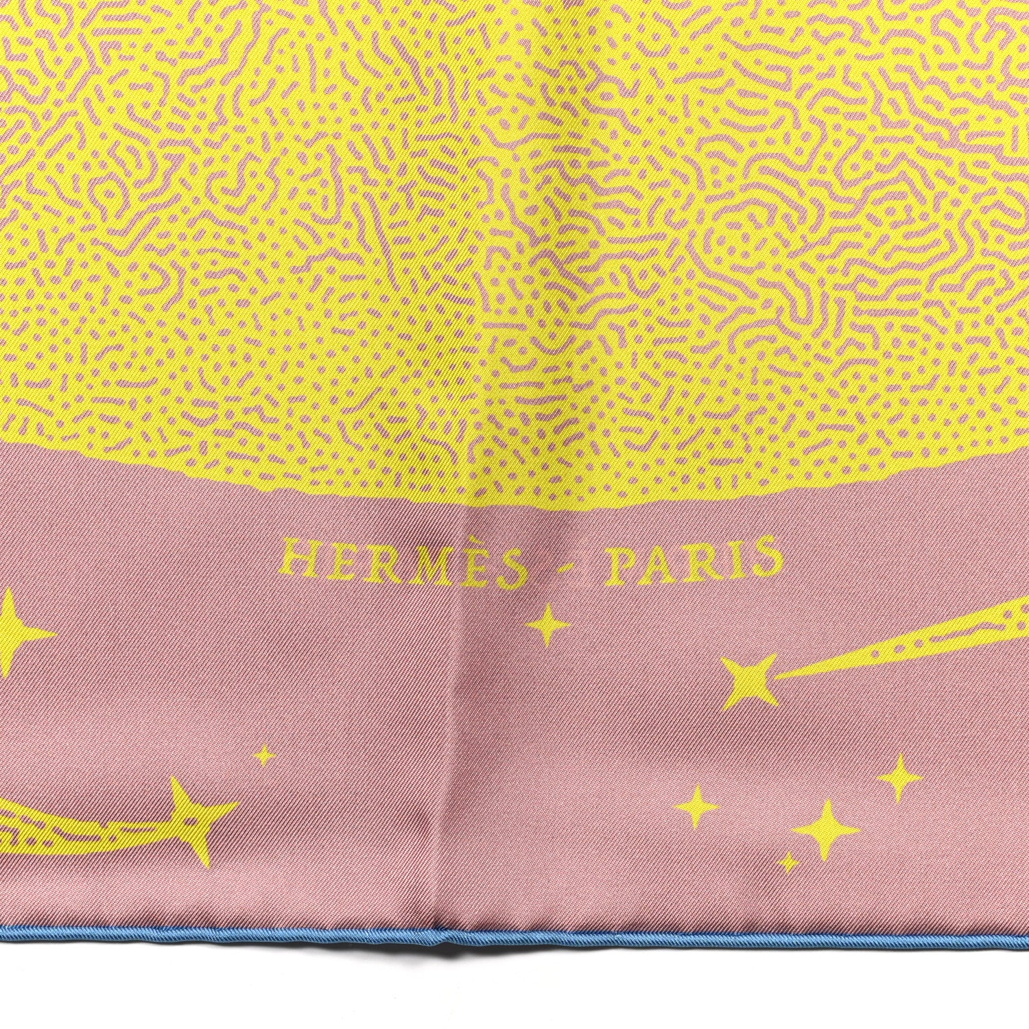 Hermes Silk Double Face Clair De Lune Scarf 90 Vieux Rose Jaune 6 of 10