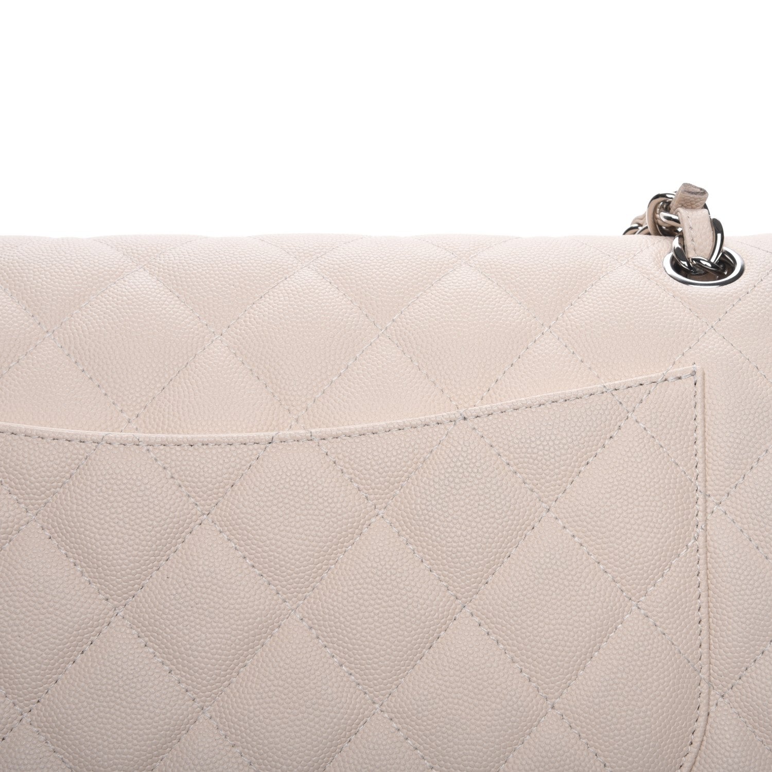 Chanel Caviar Quilted Jumbo Double Flap Light Beige 5 of 9