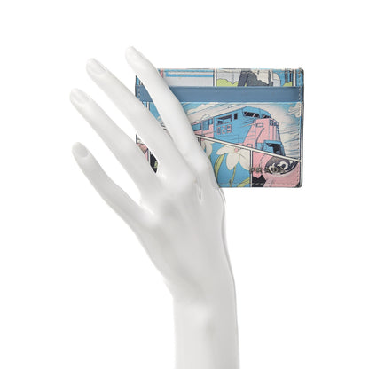 Prada X JAMES JEAN Vitello Comic Print Card Case Lago 2 of 5