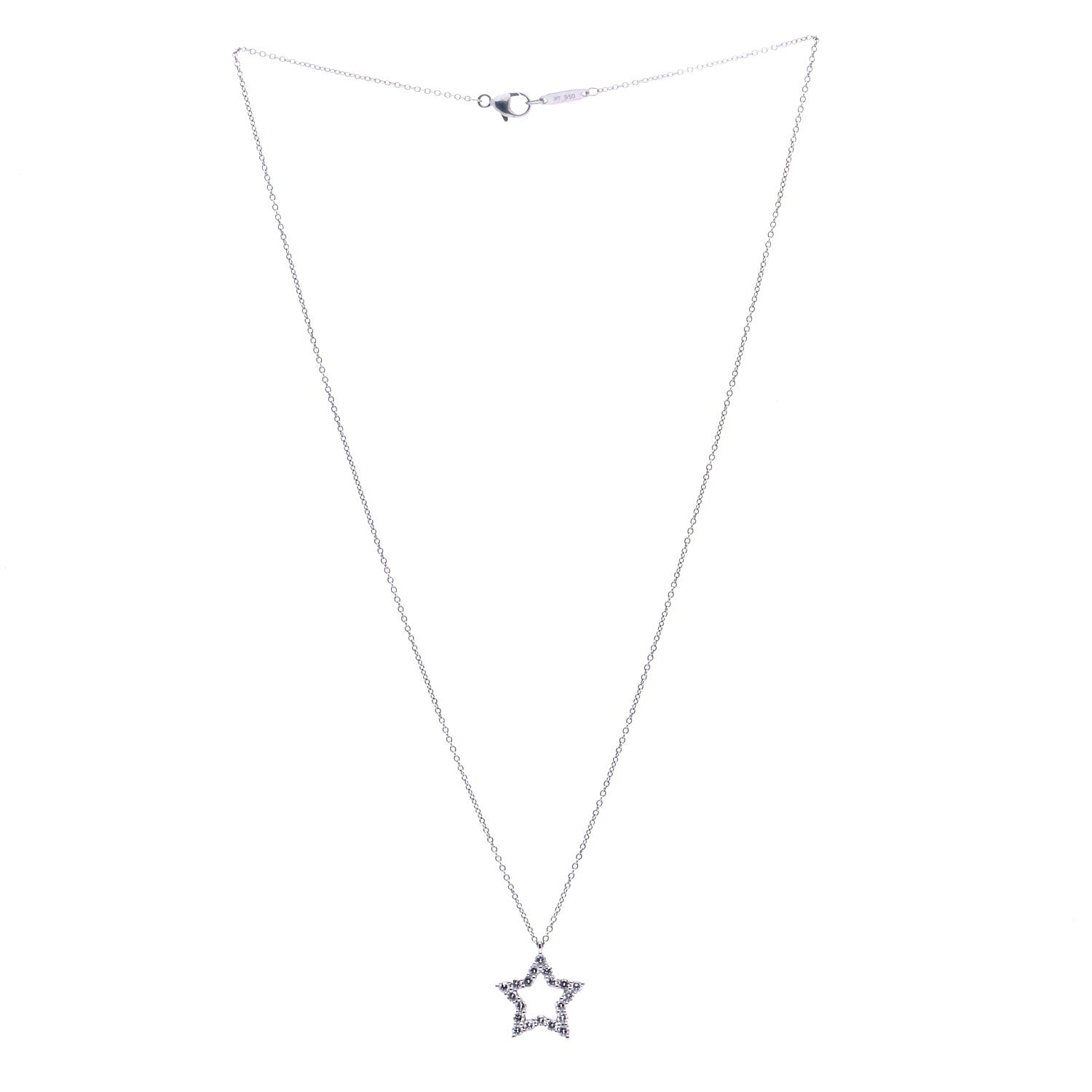 Tiffany Platinum Diamond Star Pendant Necklace 3 of 7