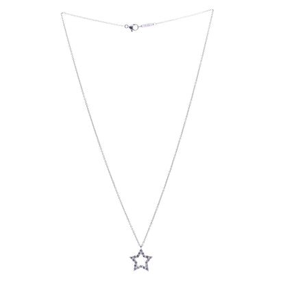 Tiffany Platinum Diamond Star Pendant Necklace 3 of 7
