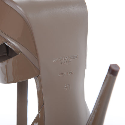 Saint Laurent Patent Tribute 105 Platform Sandals 41 Taupe 6 of 12