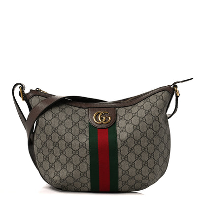 Gucci GG Supreme Monogram Web Small Ophidia Half Moon Hobo Brown 1 of 9
