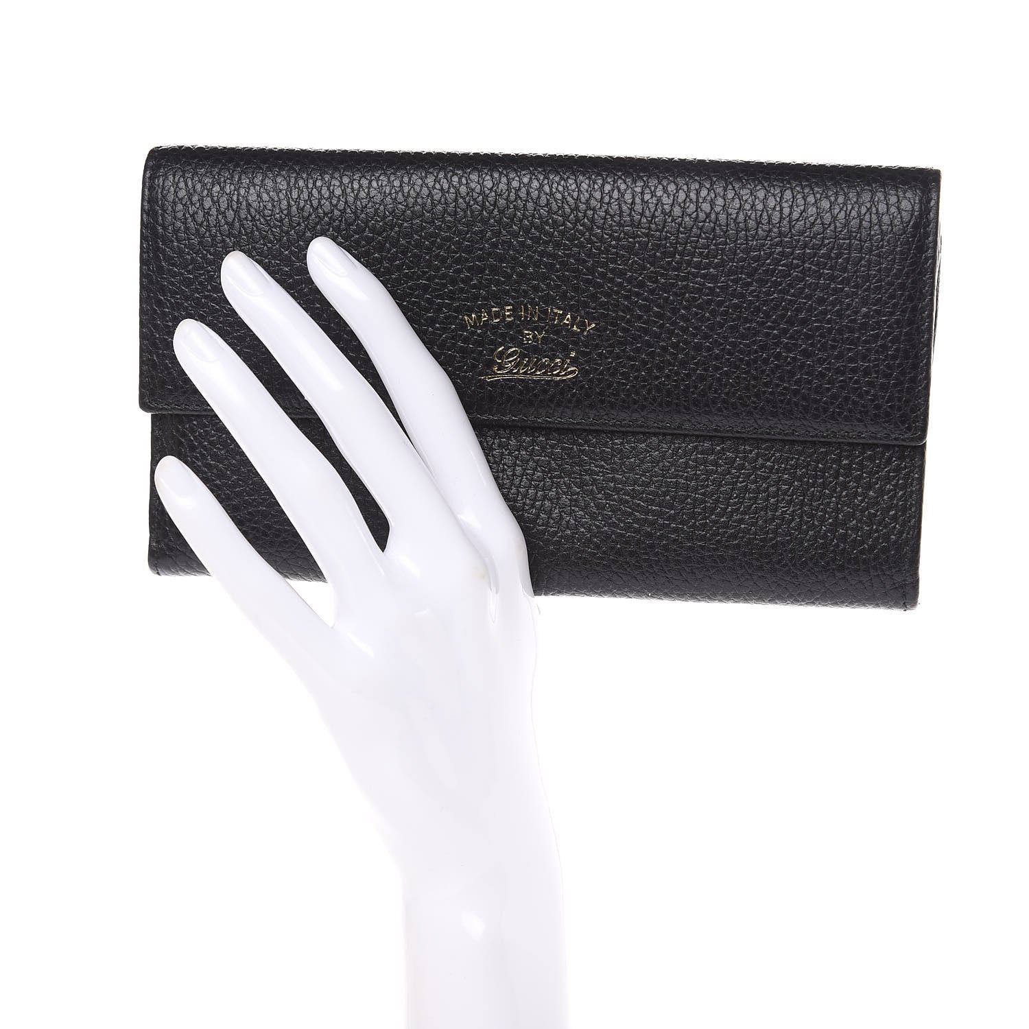 Gucci Dollar Calfskin Swing Continental Wallet Black 2 of 10