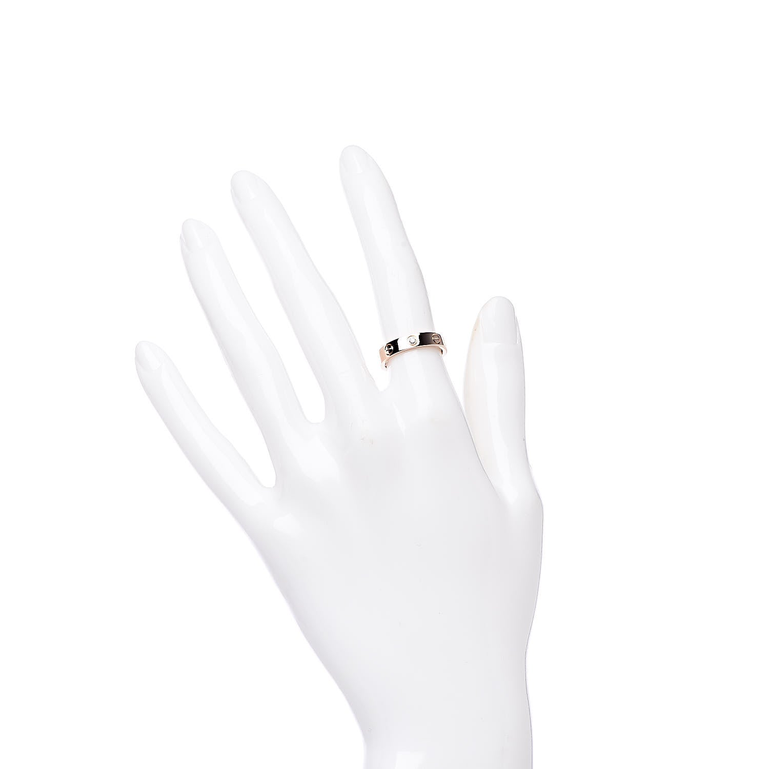 Cartier 18K Pink Gold Diamond 4mm LOVE Wedding Band Ring 49 4.75 2 of 5
