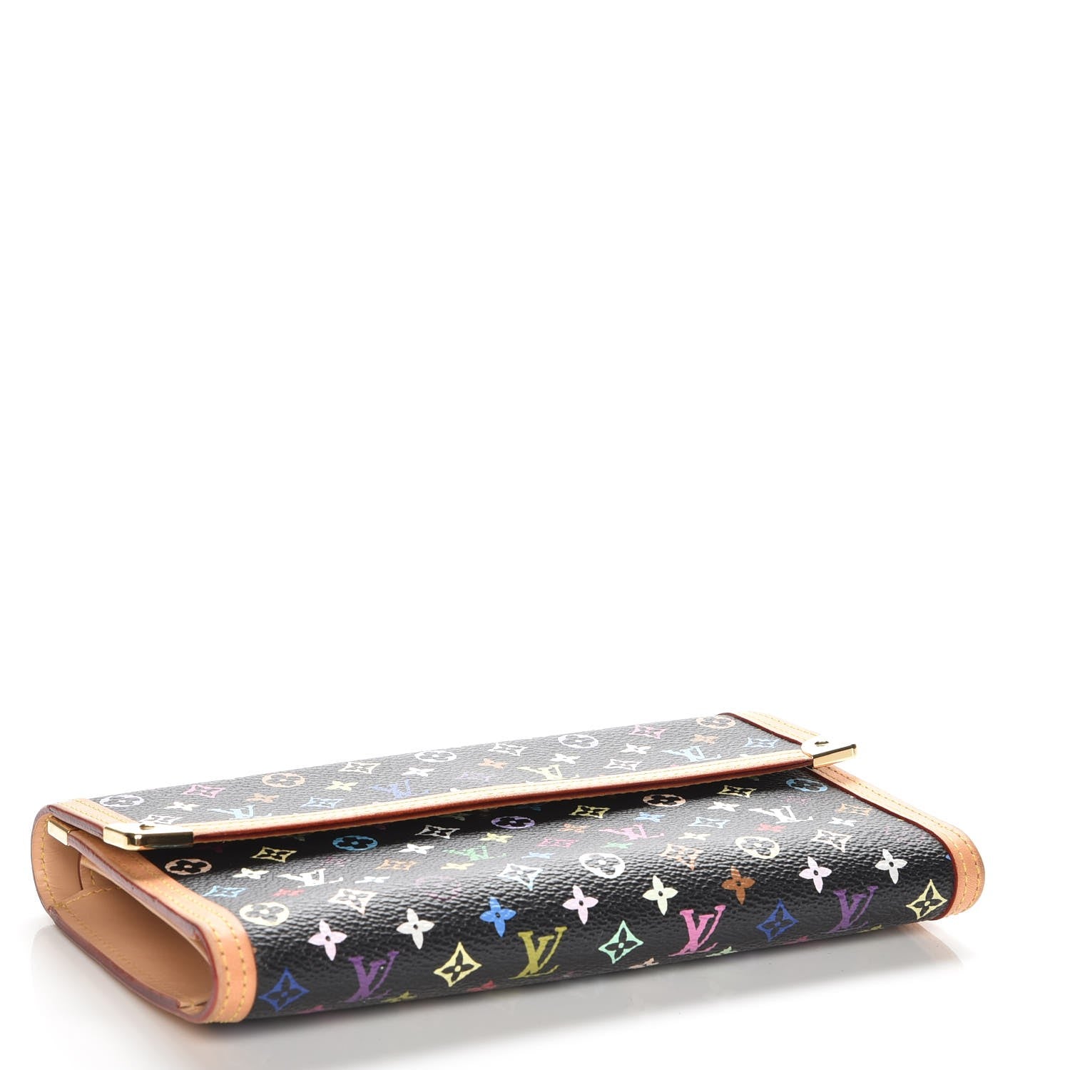 Louis Vuitton Monogram Multicolor Porte Tresor International Wallet Black 4 of 7