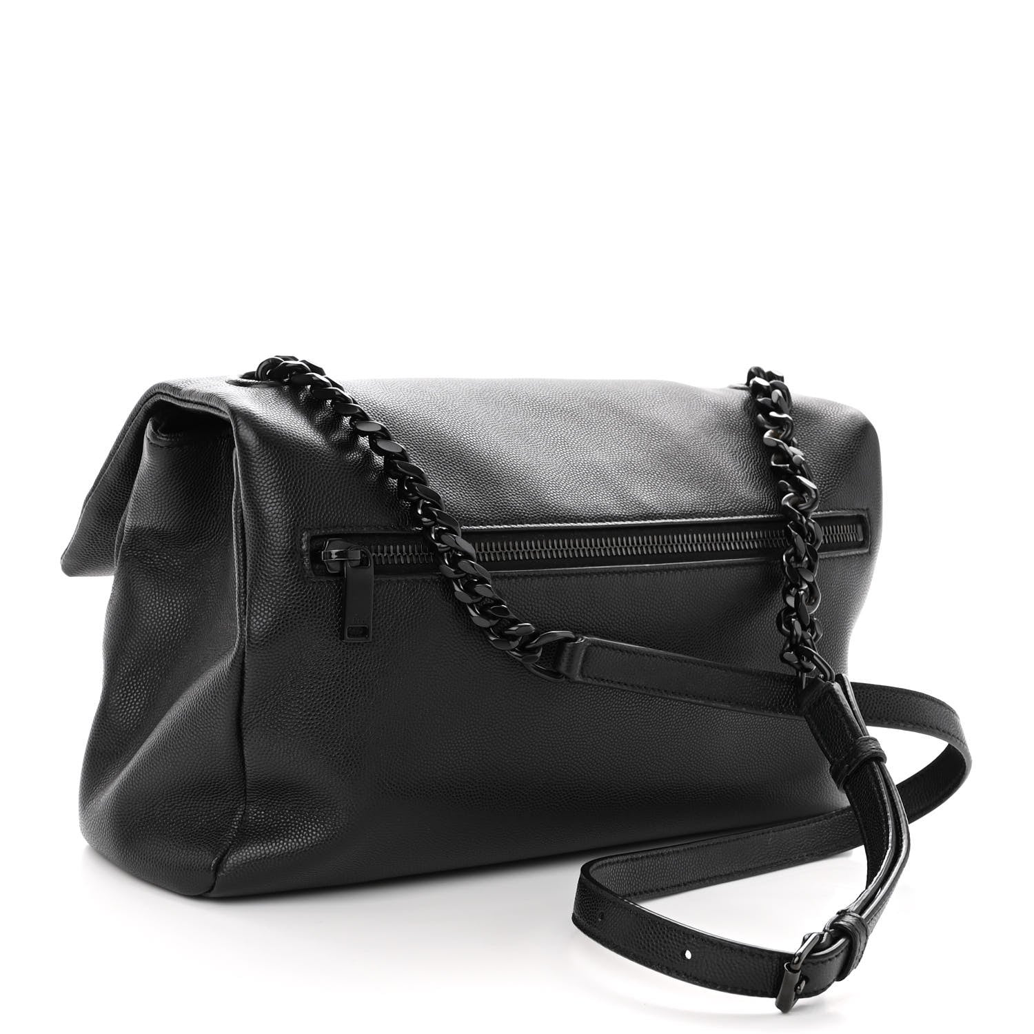 Saint Laurent Grain De Poudre Medium West Hollywood Monogram Fold-Over Black 3 of 9