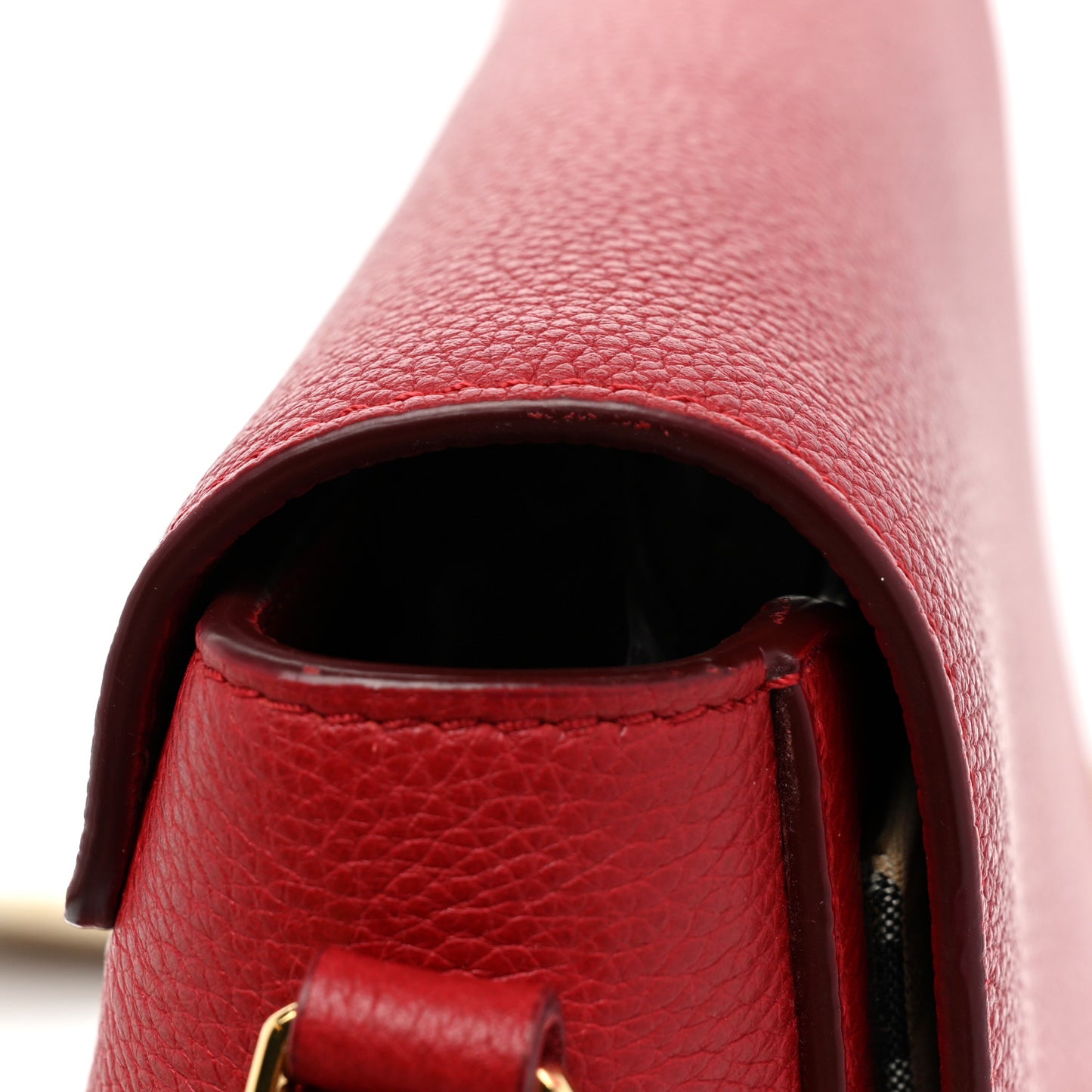 Calfskin Vintage Check Note Crossbody Bag Carmine Red