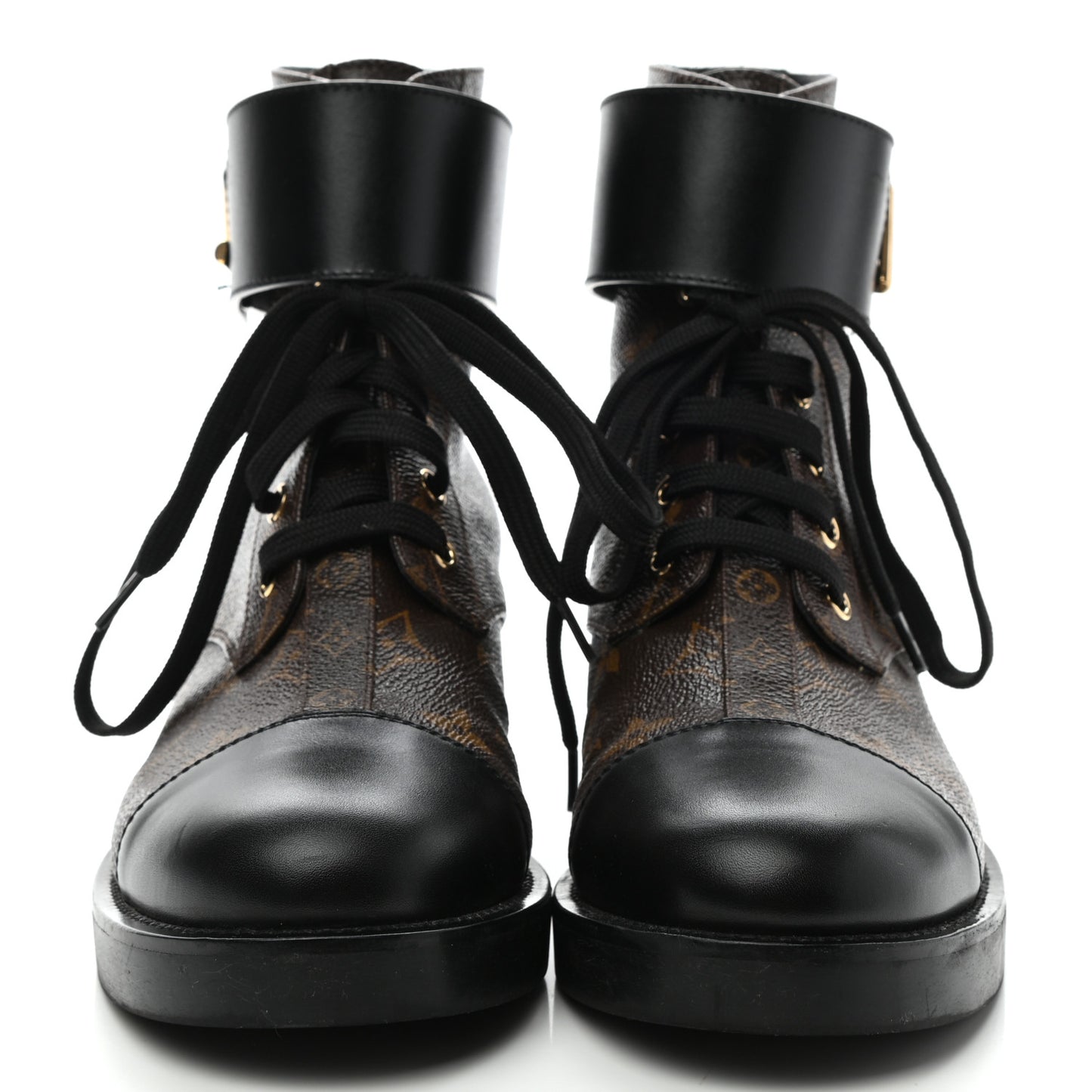 Calfskin Monogram Wonderland Flat Ranger Boots 38.5 Black