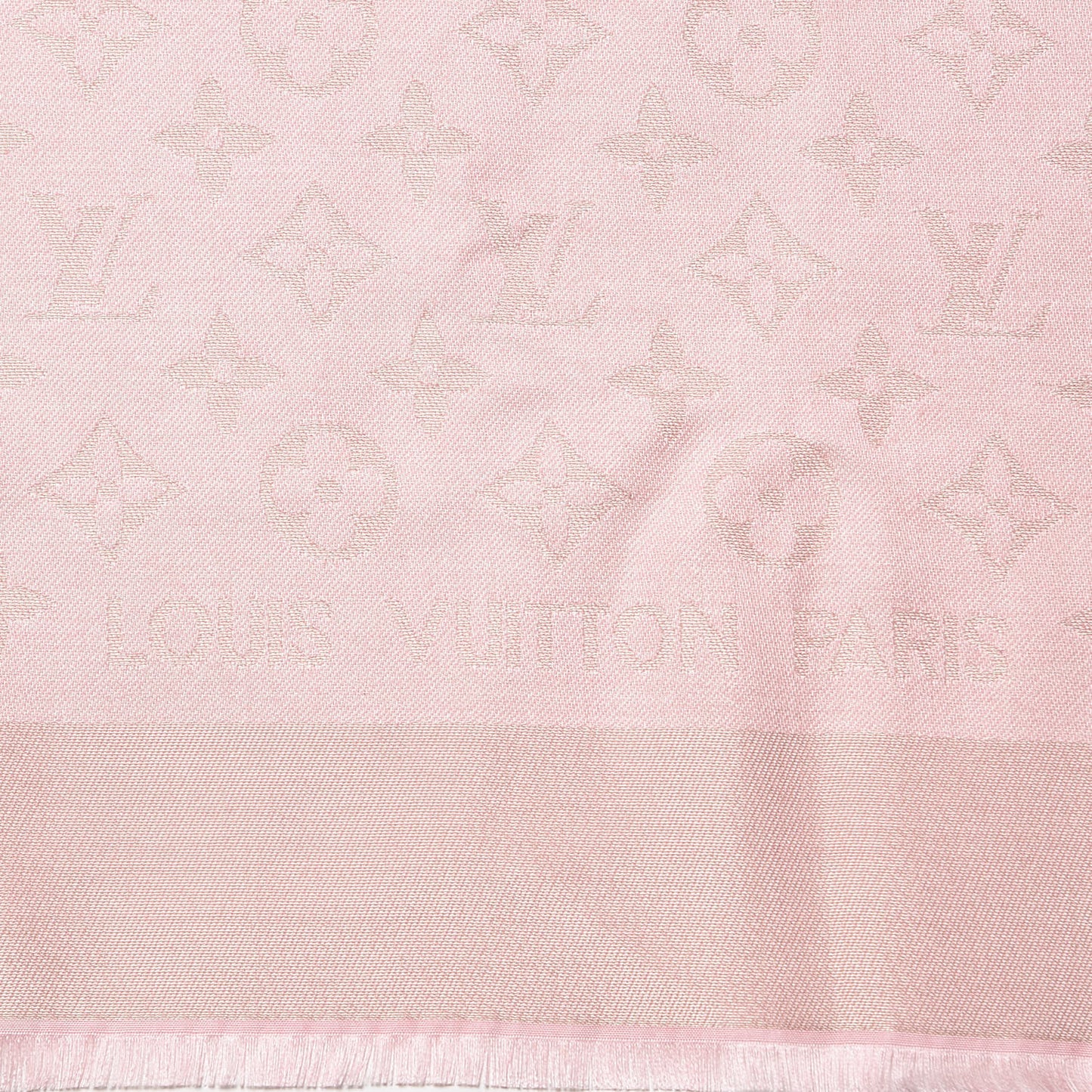 Silk Wool Monogram Shine Shawl Rose