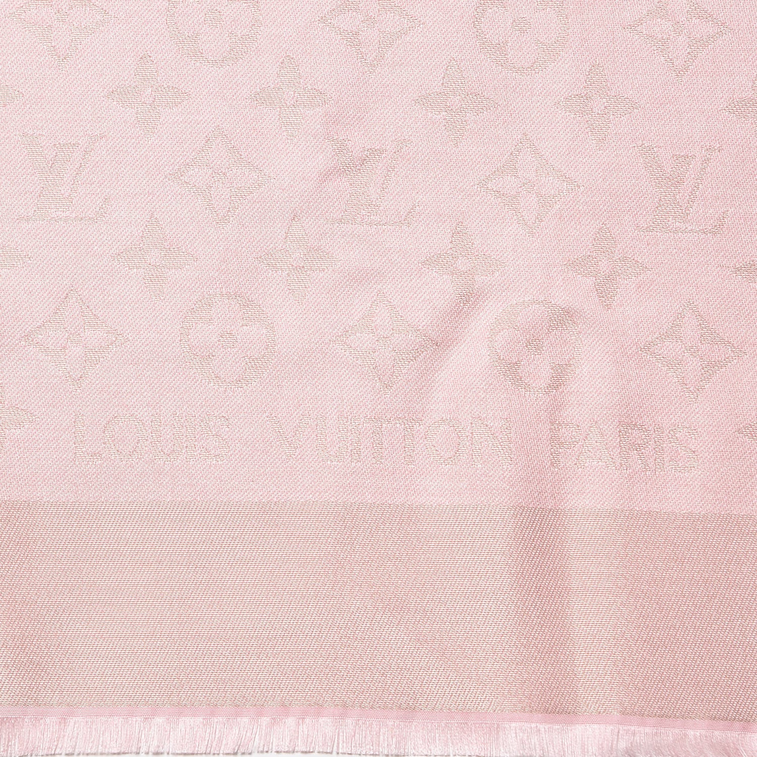 Louis Vuitton Silk Wool Monogram Shine Shawl Rose 3 of 4