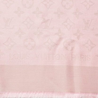 Louis Vuitton Silk Wool Monogram Shine Shawl Rose 3 of 4