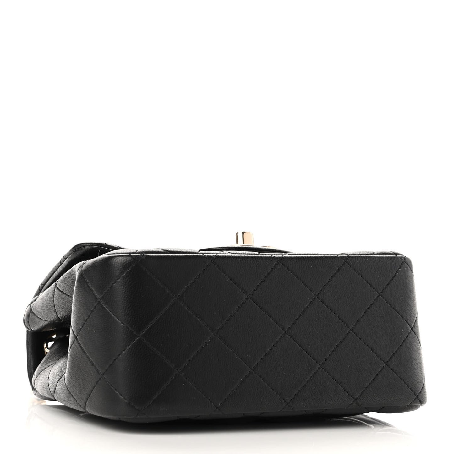 Lambskin Quilted Mini Square Flap Black
