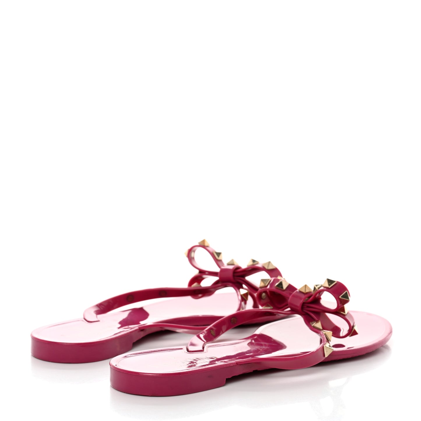 PVC Jelly Rockstud Bow Thong Sandals 40 Blossom