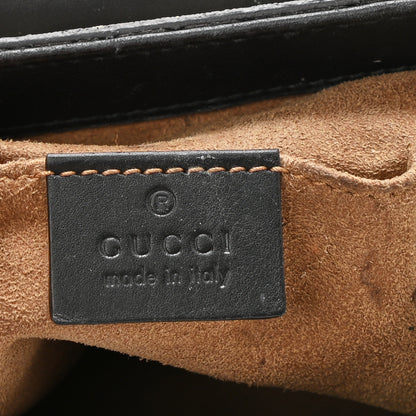 Gucci GG Supreme Monogram Web Medium Padlock Messenger Shoulder Bag Black 6 of 13