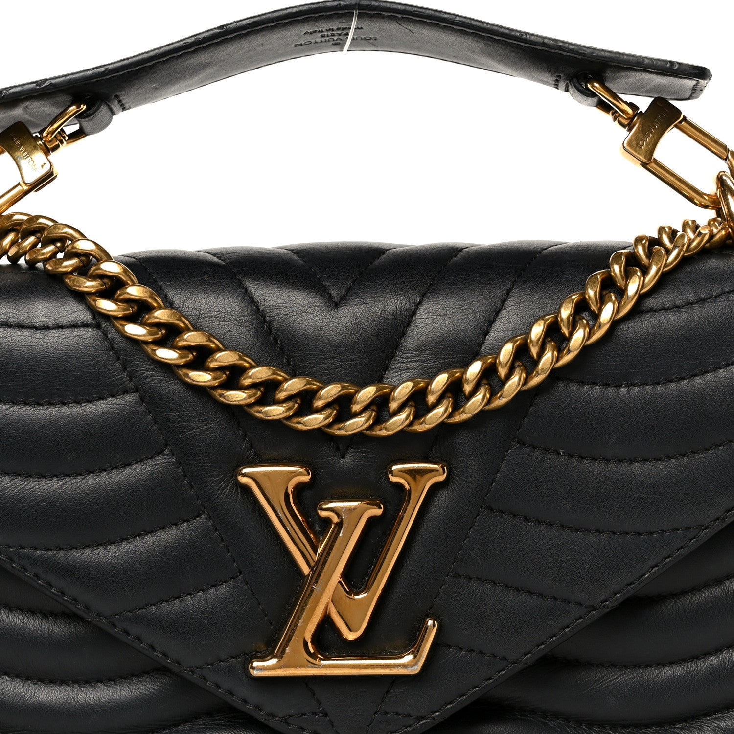 Louis Vuitton Calfskin New Wave Chain MM Black 10 of 12