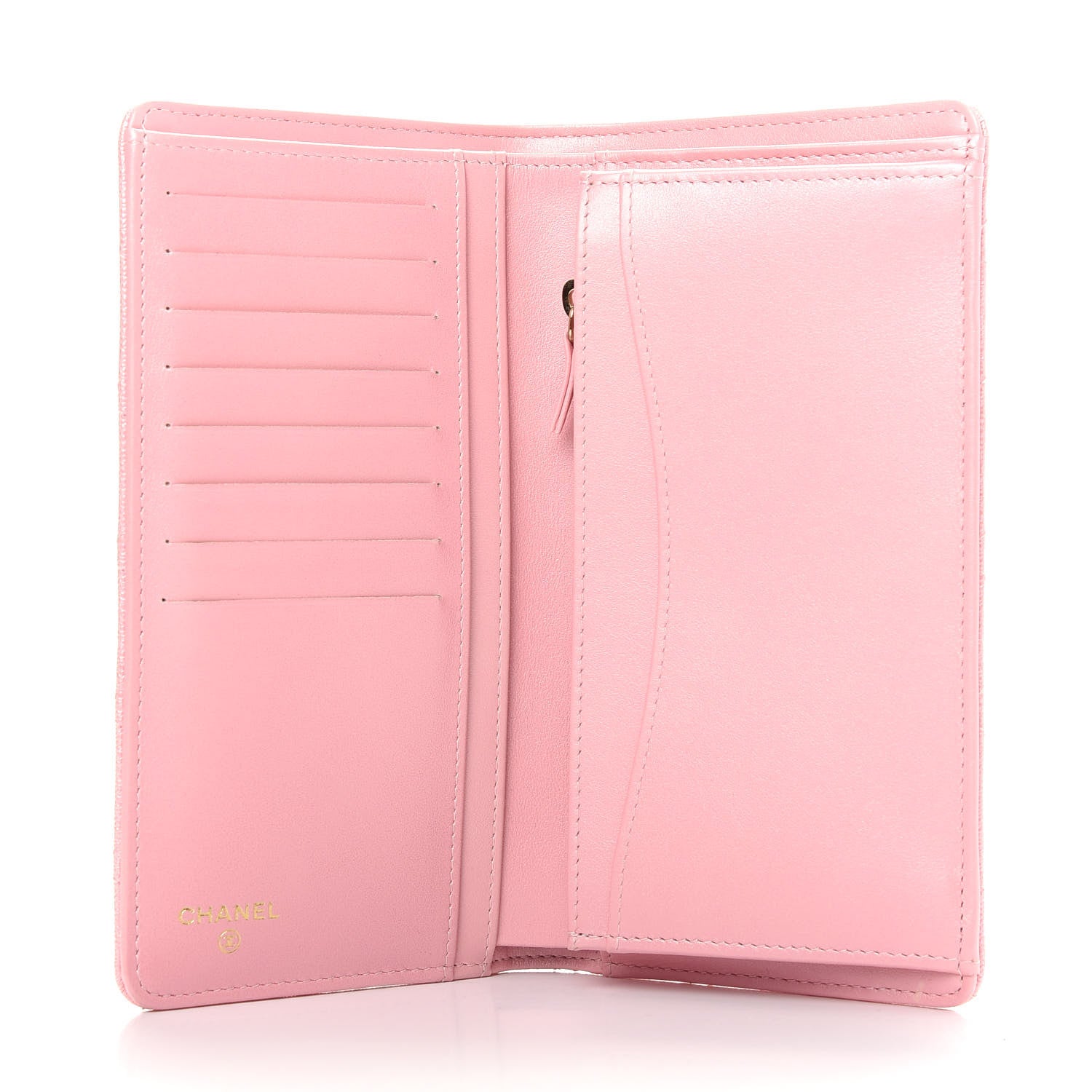 Chanel Iridescent Caviar Quilted Yen Wallet Rose Pink 5 of 9