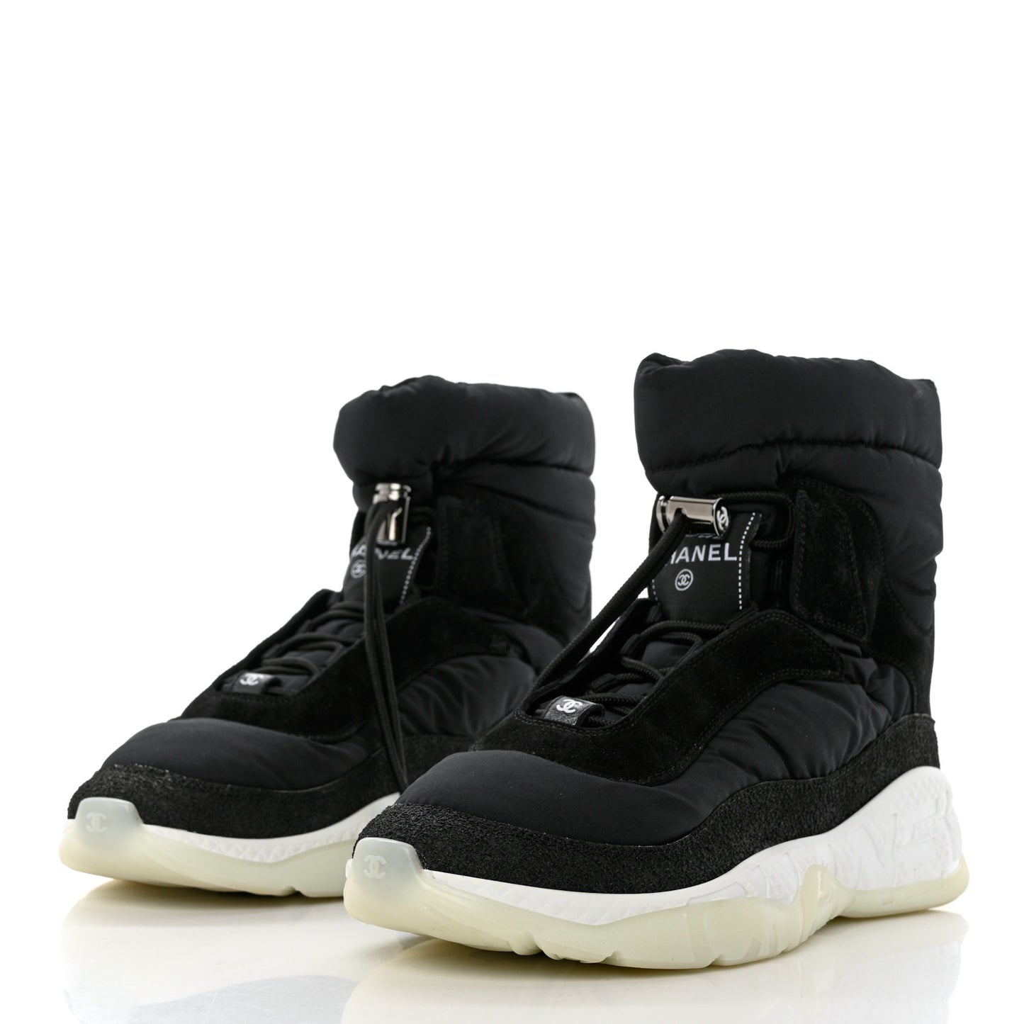 Nylon Suede Womens Short Boots 39.5 Black