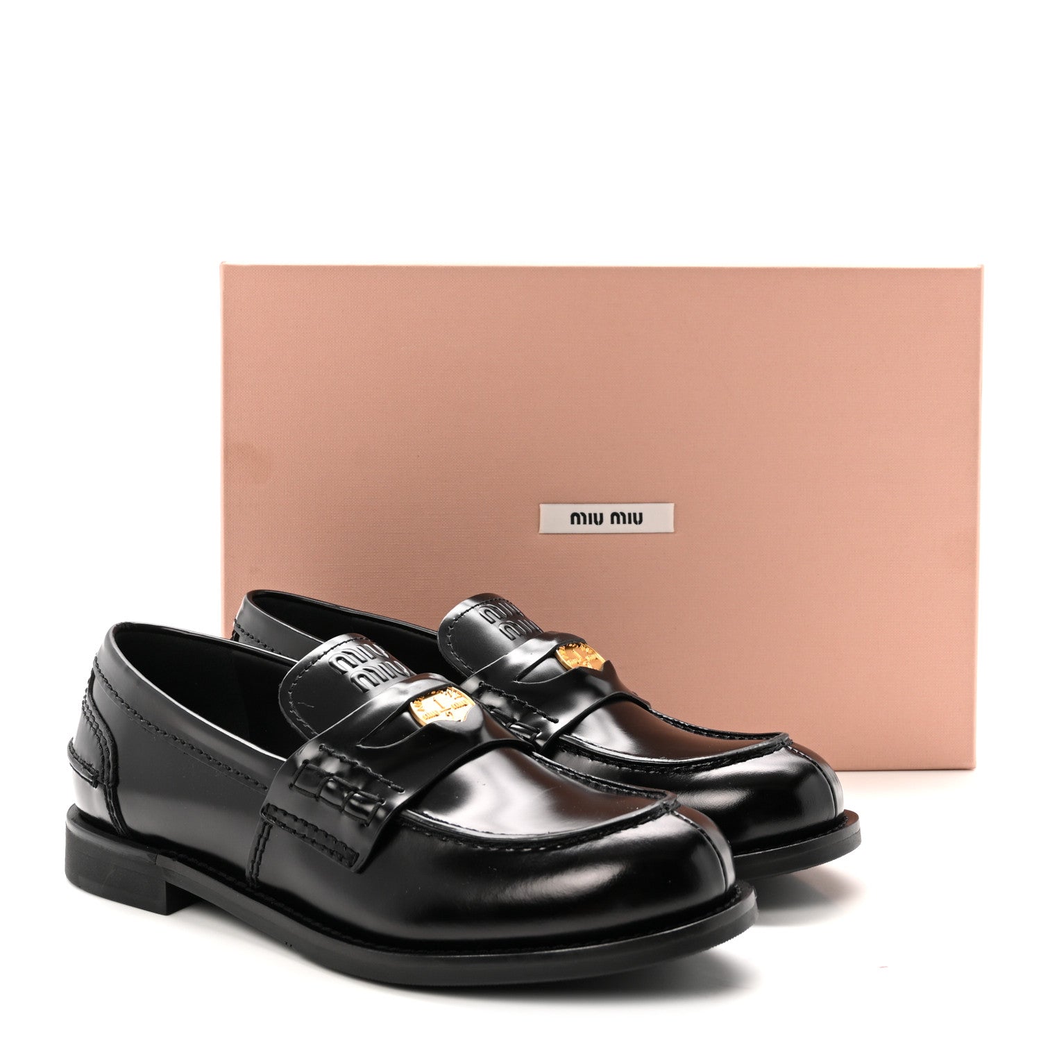 Miu Miu Spazzolato Penny Loafers 37 Black 8 of 8