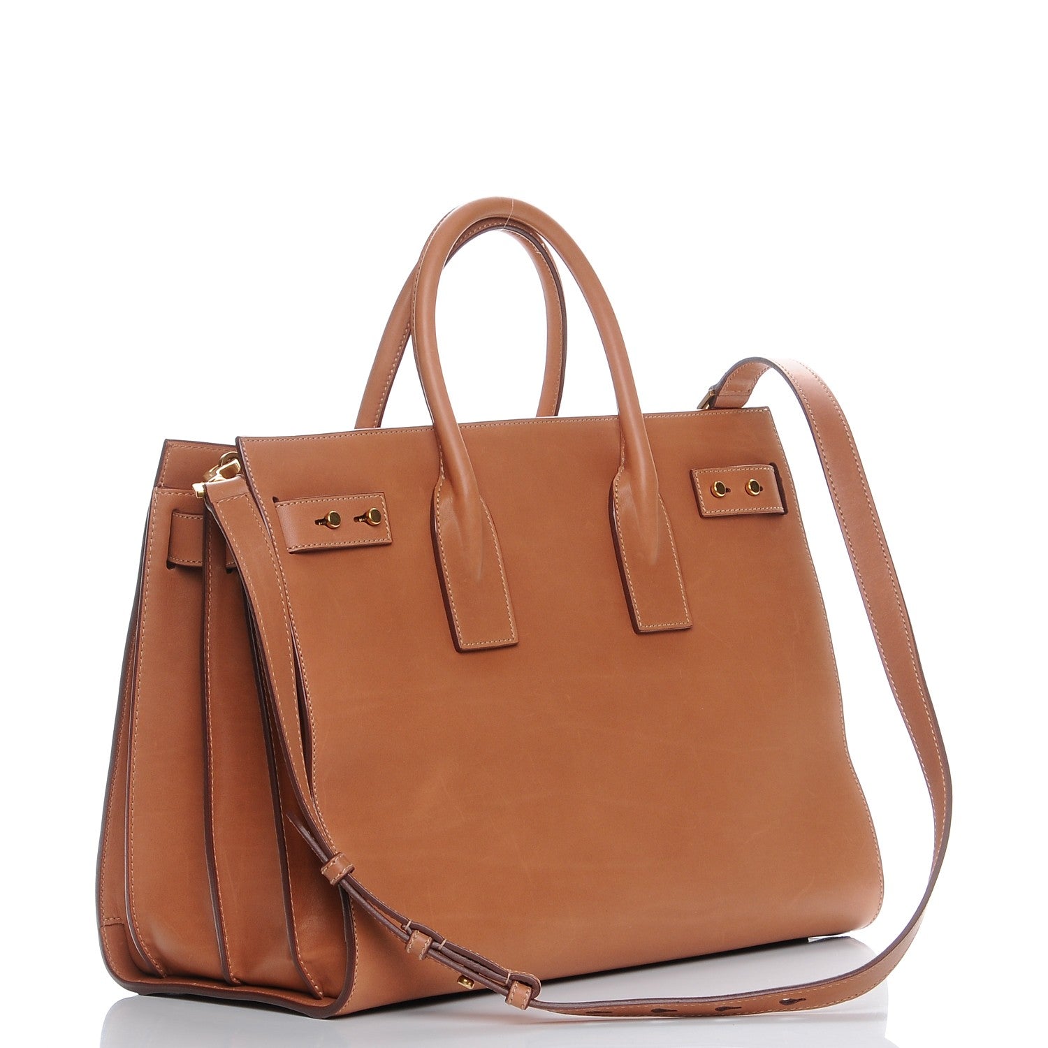 Saint Laurent Smooth Calfskin Medium Supple Sac De Jour Brown 5 of 9