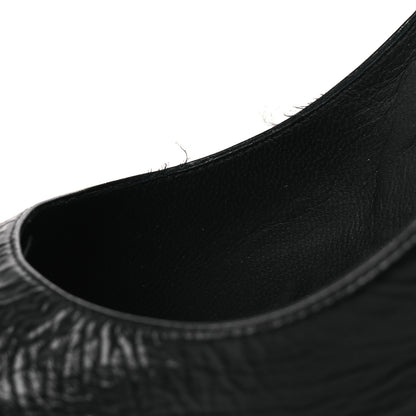 Chanel Crumpled Calfskin Knotted Heel Cap Toe Pumps 39.5 Black 11 of 14