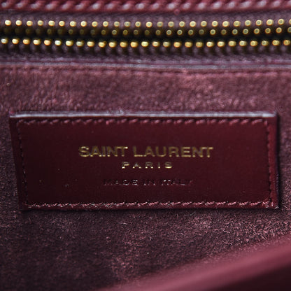 Saint Laurent Smooth Calfskin Medium Classic Monogram Universite Bag Dark Red 8 of 12