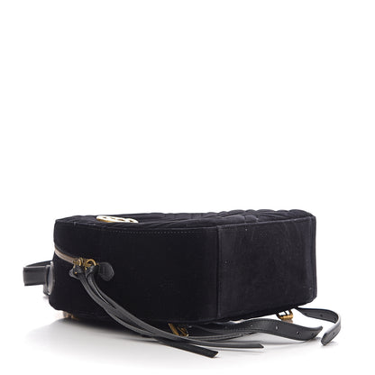 Gucci Velvet Matelasse GG Marmont Dome Backpack Black 3 of 9