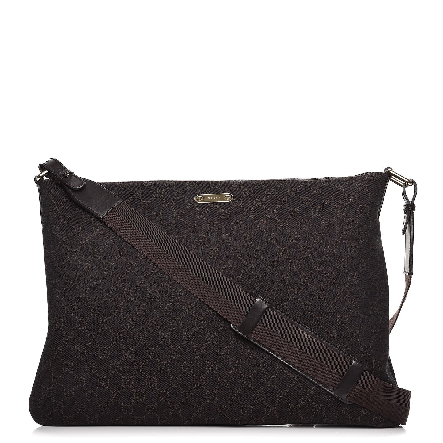 Denim Monogram Messenger Bag Dark Brown