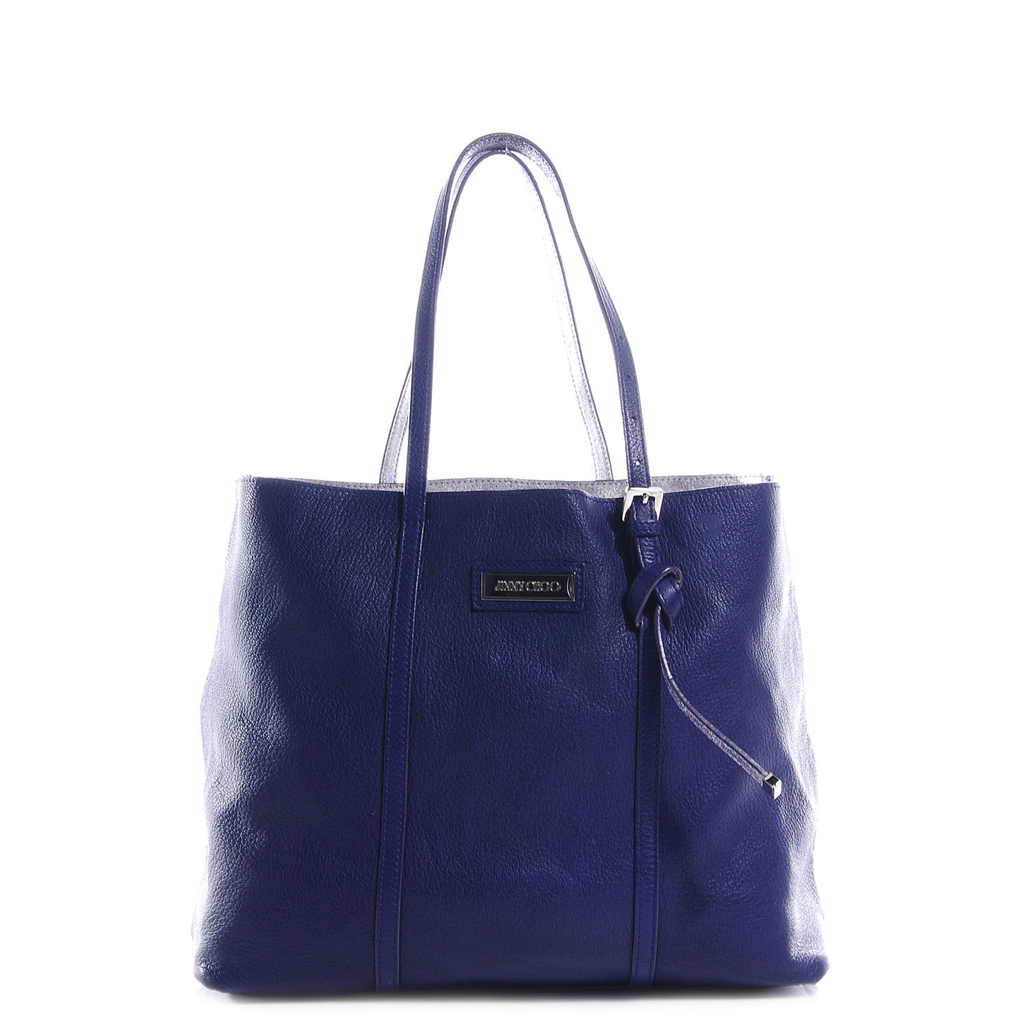 Crushed Metallic Leather Sasha Tote Purple Silver