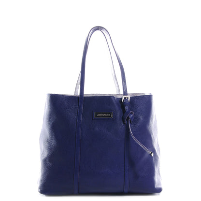 Jimmy Choo Crushed Metallic Leather Sasha Tote Purple Silver 1 of 8