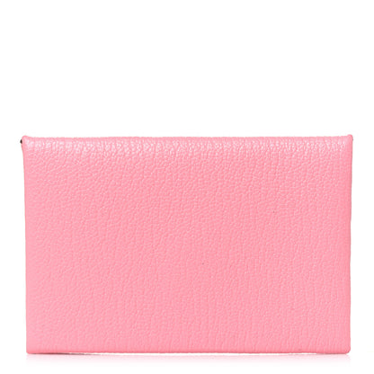 Hermes Chevre Mysore Verso Calvi Card Case Rose Ete Cuivre 1 of 9