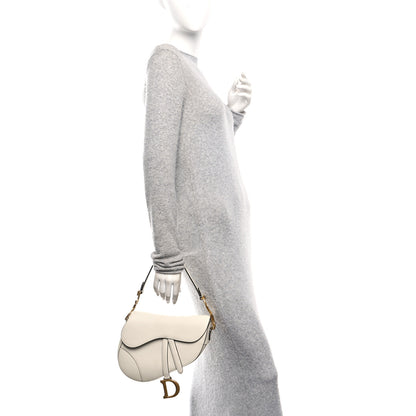 Christian Dior Grained Calfskin Saddle Bag White 2 of 18