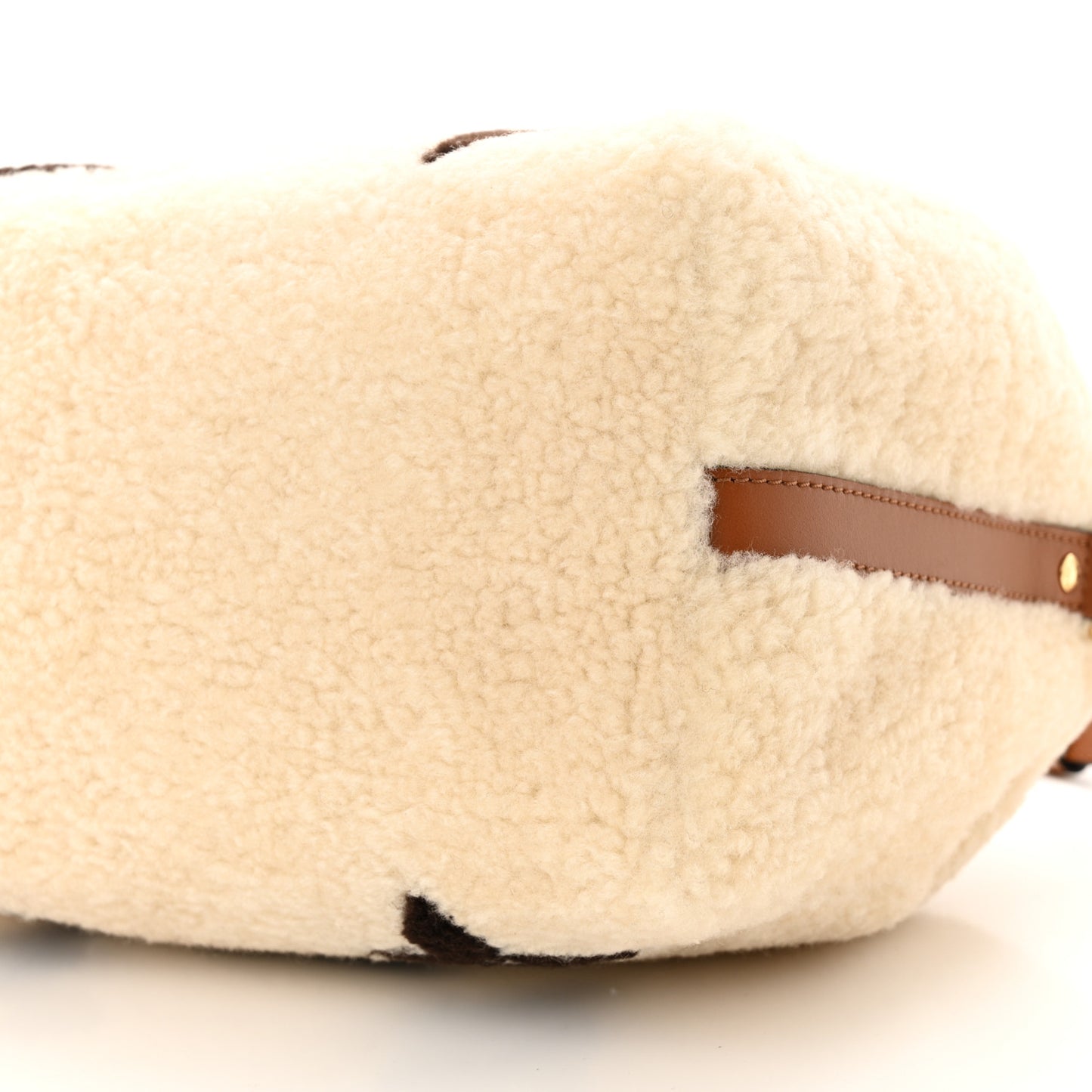 Monogram Shearling Speedy Bandouliere 25 Cream Brown
