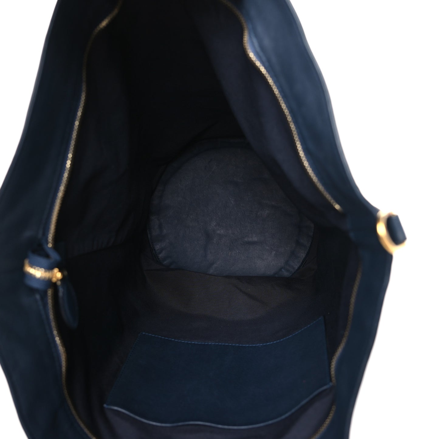Smooth Calfskin Large Bucket Bag Blue